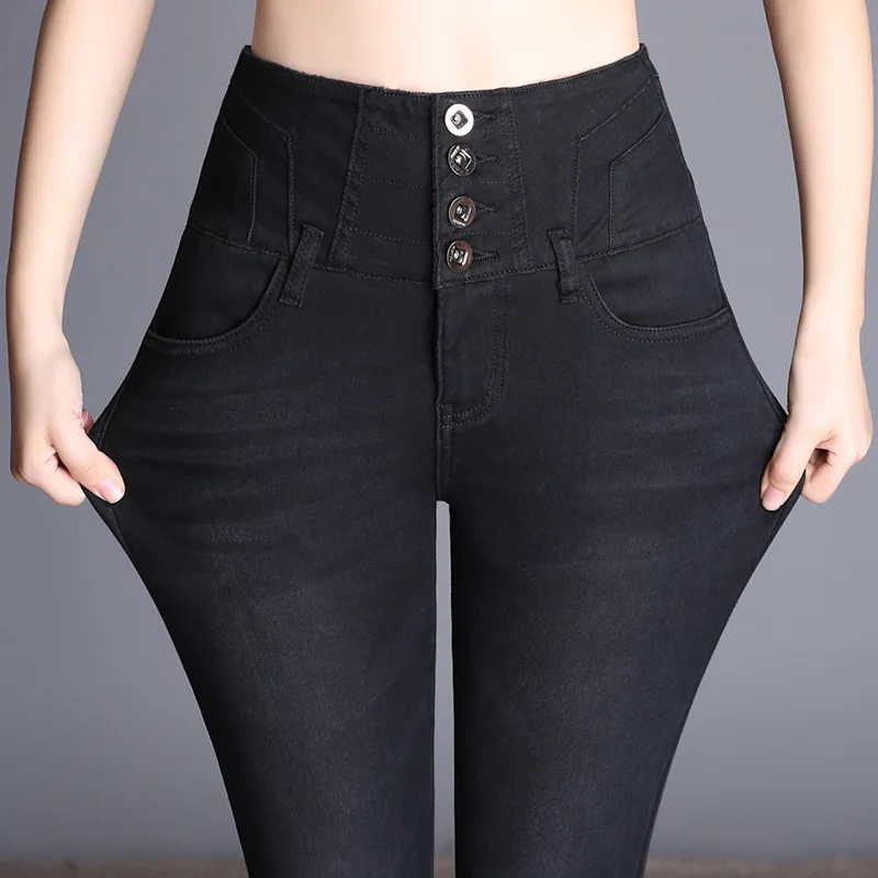 Женские плотные зимние вельветовые джинсы теплые облегающие женские