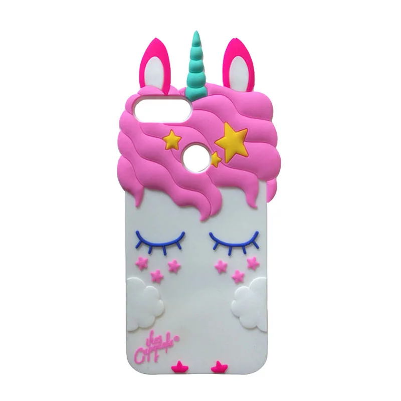 white unicorn Милый чехол с объемным котом для huawei Y6 /Y6 Prime, силиконовый чехол, чехол для huawei на Honor 7A Pro, чехол для телефона s - Цвет: white unicorn