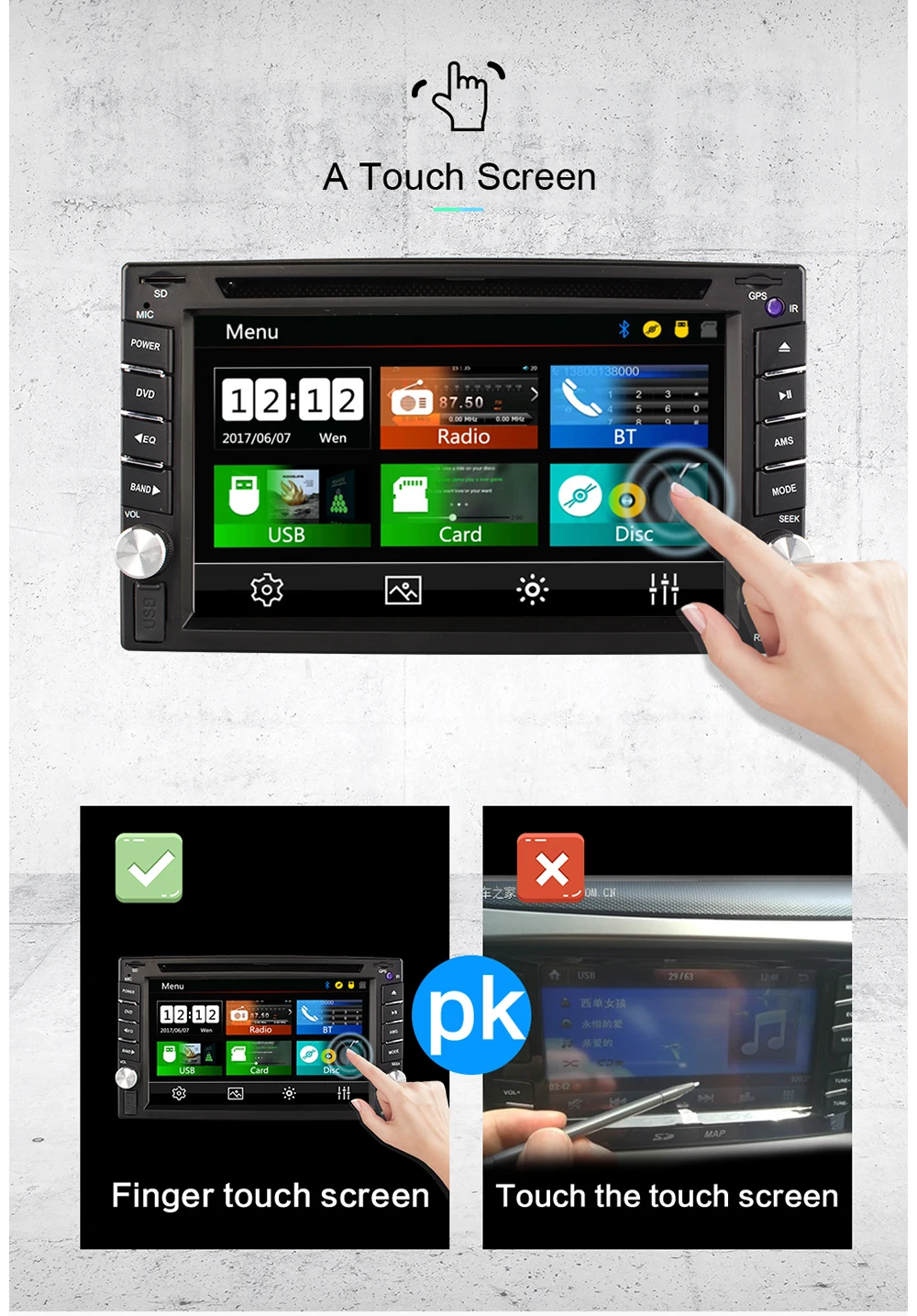 Горячая 2 Din автомобильный dvd gps плеер HD Поддержка заднего вида Bluetooth USB SD CD Радио 2DIN для Nissan Volkswagen peugeot Toyota
