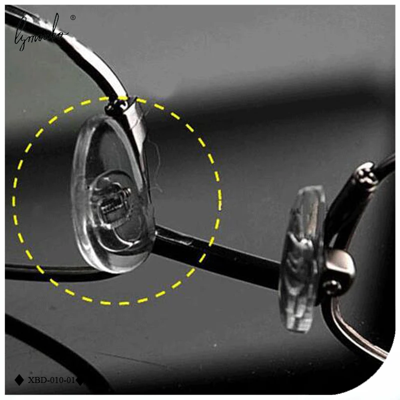 Lymouko 10 Pairs/Lot PVC Glasses Anti Slip Aluminum Conductor Insert Nose Pads Comfortable Silicone Silver Golden Nose Pad