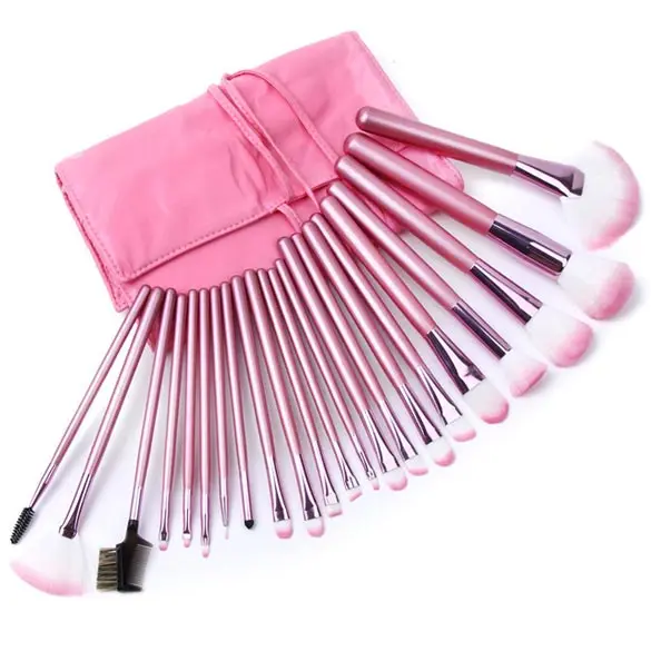 

22pcs/set Pink Makeup Brushes Set Pro Cosmetic Brush Eyebrow Foundation Shadows Eyeliner Lip Make Up Tools Kits & Pouch Bag