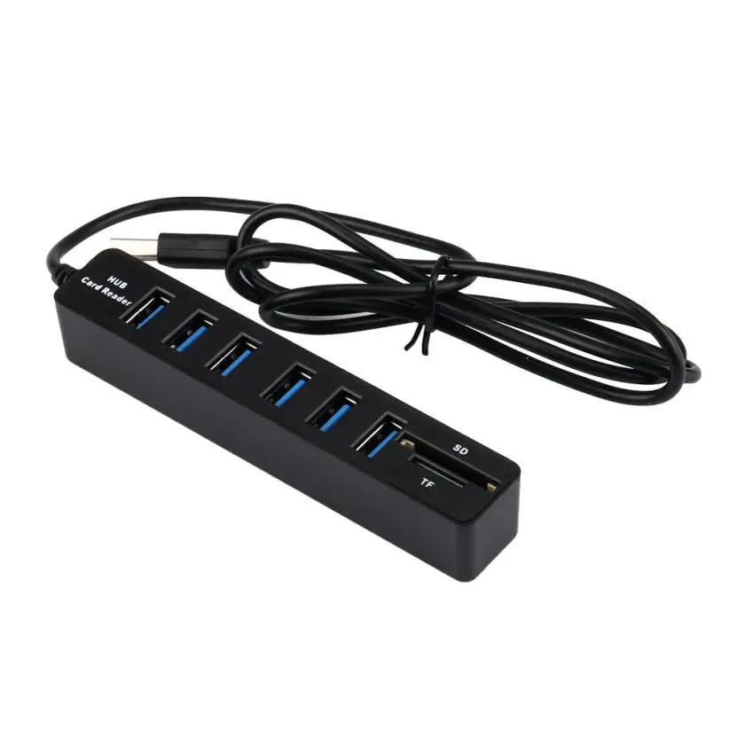 Carprie Новый 2 в 1 комбинированный сверхскоростной USB 0 6-портовый разветвитель
