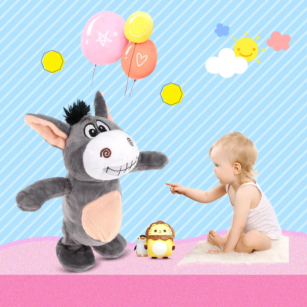 Электронная говорящая осел коровы милые плюшевые игрушки говорить музыки и