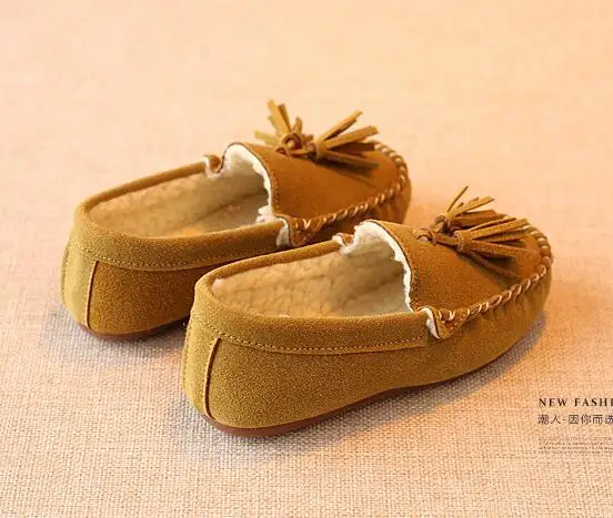 Мягкие удобные лоферы для мальчиков осенняя теплая плотная короткая плюшевая