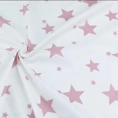pink Syunss Diy Лоскутная Ткань для квилтинга детские кроватки подушки платье Шитье Tissus синий Альпака со звездами печатная хлопковая ткань Tecido - Цвет: pink