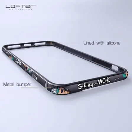 Алюминиевый металлический бампер Lofter для Apple iPhone6 7 8 iPhone Plus чехол с мультяшной