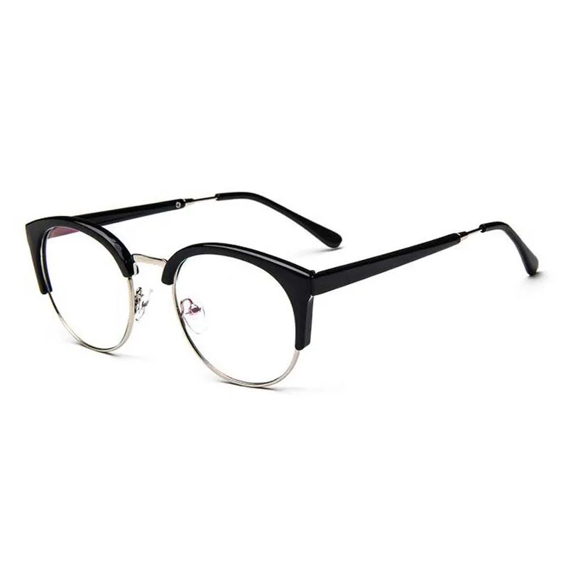 Модная круглая наполовину оправа для очков Мужская ретро большая с