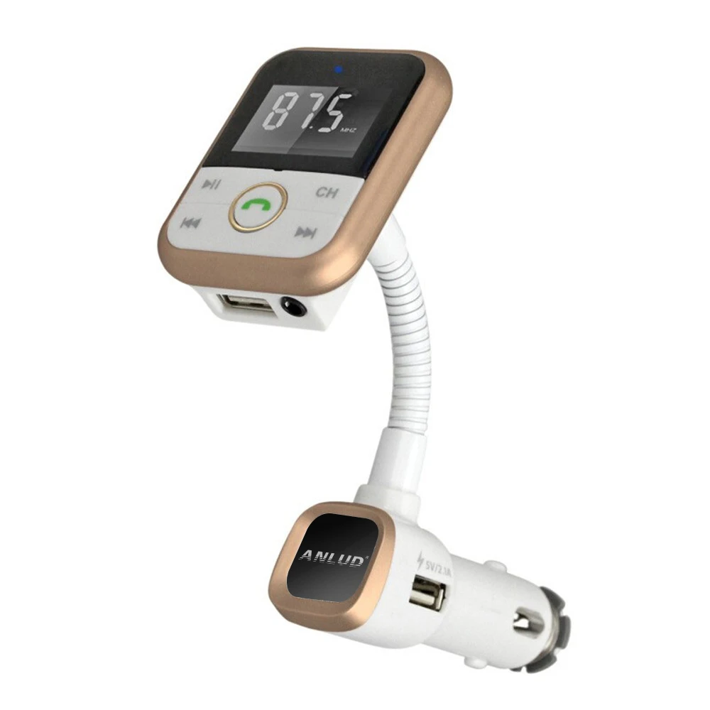 Anlud Bluetooth гарнитура для авто MP3-плееры громкой связи Беспроводной передатчик Радио адаптер USB Зарядное устройство ЖК-дисплей Дистанционное управление fm-трансмиттер автомобильный комплет с блютус fm-модулятор