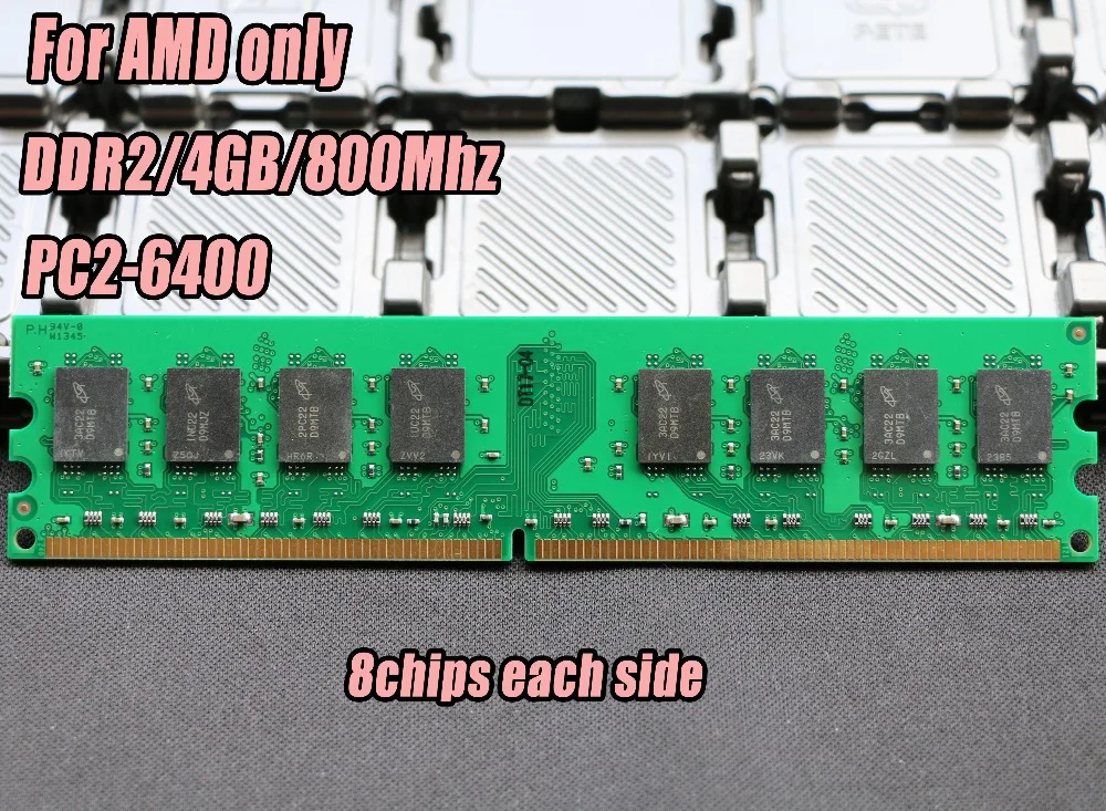 Новые 4 Гб DDR2 PC2-6400 5300 800 МГц 667 МГц для настольных ПК оперативная Память DIMM 240 контактов для системы AMD Высокая совместимость с каждой Стороной 8 чипов