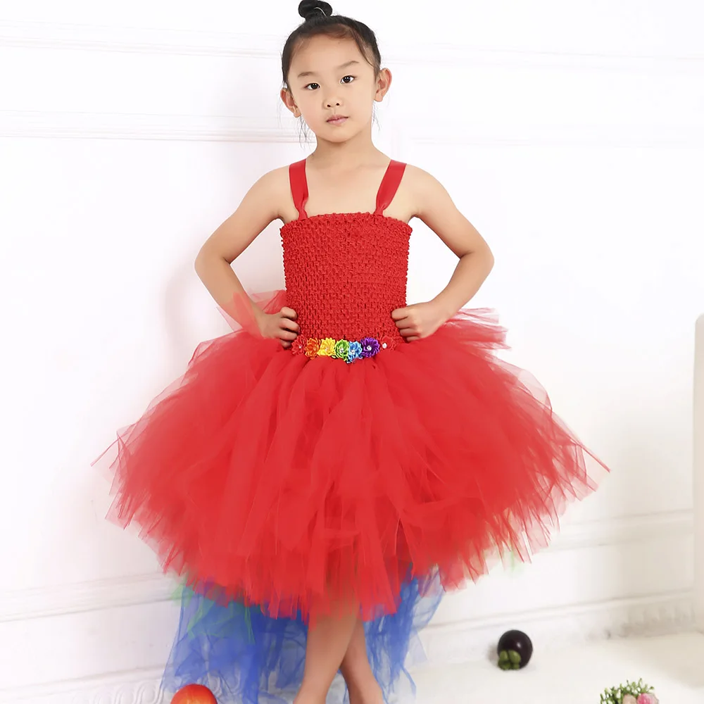 Платье-пачка с красным Ара и попугаями костюм на Хэллоуин для девочки Скарлетт