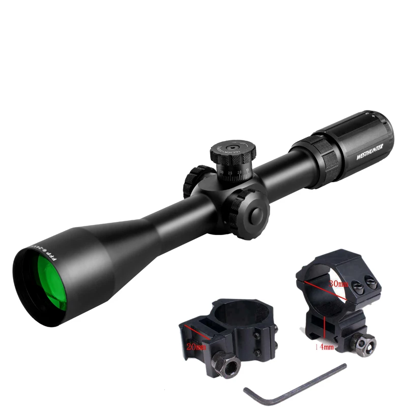 With low 20mm mount Первый фокальный самолет Qzl охотничий прицел WESTHUNTER FFP 6-24X50 Оптика прицел охотничий прицел - Цвет: With low 20mm mount