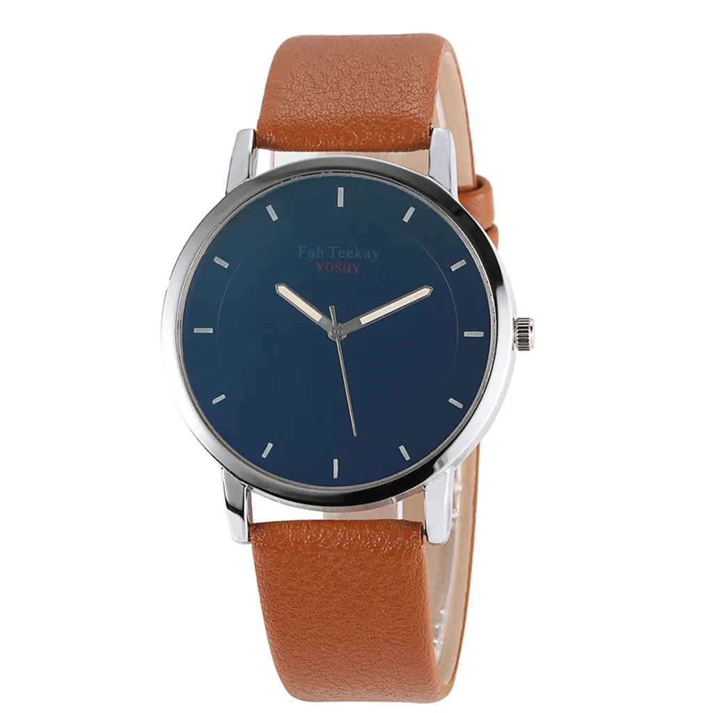 Модные Простые атмосферные без цифровых шкал пояса мужские часы настенные