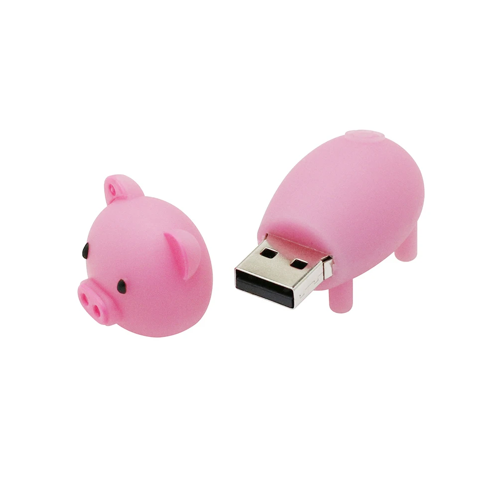 Флеш-накопитель Prive Cartoon Pink Pig, 4 ГБ, 8 ГБ, 16 ГБ, 32 ГБ, 64 ГБ, Usb флеш-накопитель, USB 2,0, флеш-карта памяти, 128 ГБ, диск на ключ, подарок