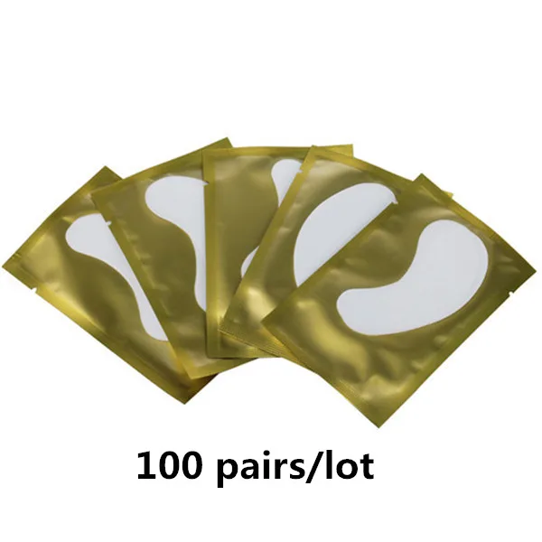100gold 50/100 Pairs Eye Patch Lashes Extension Paper Patches Under Eye Pads Lash Extension Paper Patches Eye Tips Sticker Wraps Tools - Цвет: 100gold