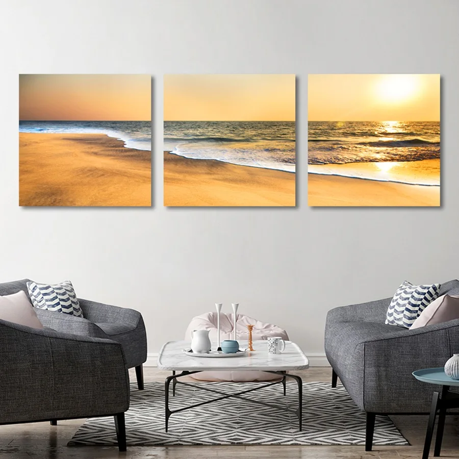 Nordic Poster Sea Twilight Landscape Decorative Painting Living Room Home Wall Art Posters and Prints No Frame Canvas Pictures | Дом и сад
