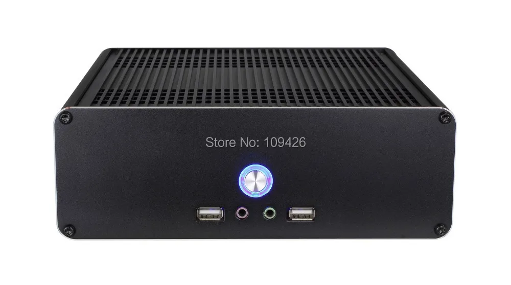 REALAN Mini ITX Алюминиевый 2.0 мм Корпус E K3i с Вентилятор Блока Питания USB WI FI Аудио COM