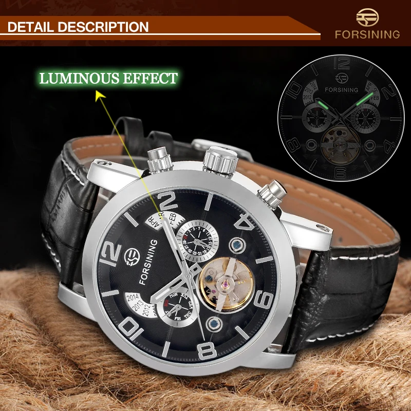 Forsining Брендовые мужские часы модные автоматические механические с скелетом