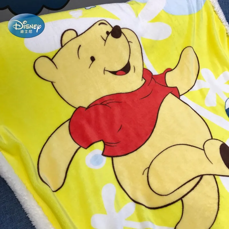 Одеяло disney Mickey mouse из кораллового флиса с шерпой и подложкой, 100x140 см, покрывало для малышей, детей, на кровать, кроватку/диван, осенне-зимнее одеяло