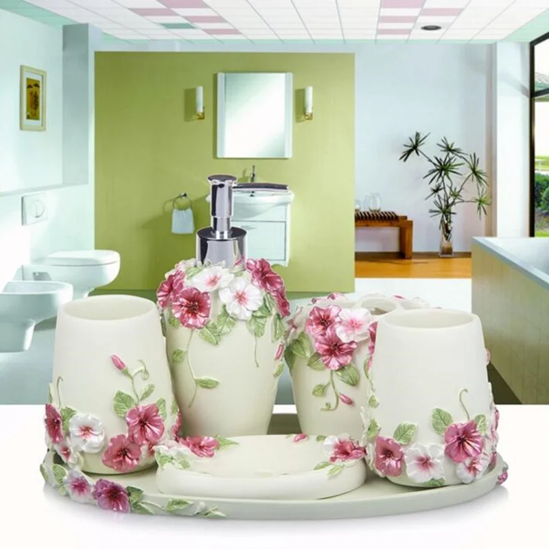 Аксессуары для ванной комнаты из натуральной смолы высокого качества бутылка