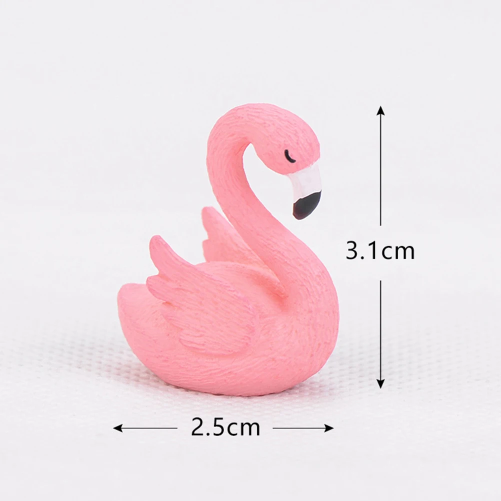 Pack of 2 Decorative Beautiful Plastic Pink Delicate DIY Flamingo Fairy Garden Decor Craft Dollhouse Accessory A30
