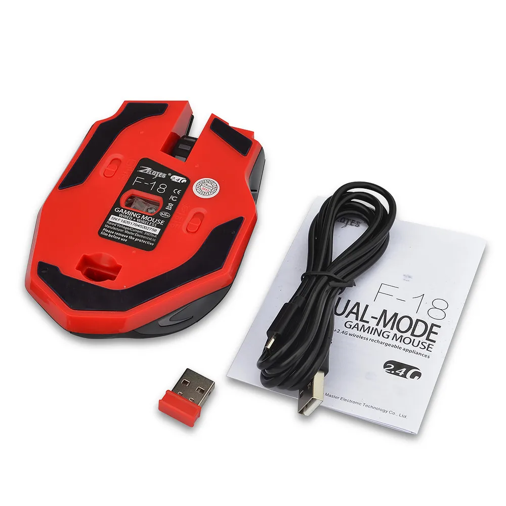 ZELOTES F 18 Двухрежимная игровая мышь 3200DPI провод/беспроводной Регулируемый DPI USB