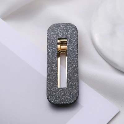 black square Новые женские блестящие квадратные капли в форме капель Акриловые зажимы для волос заколки Милая повязка на голову Шпильки Модные аксессуары для волос - Цвет: black square
