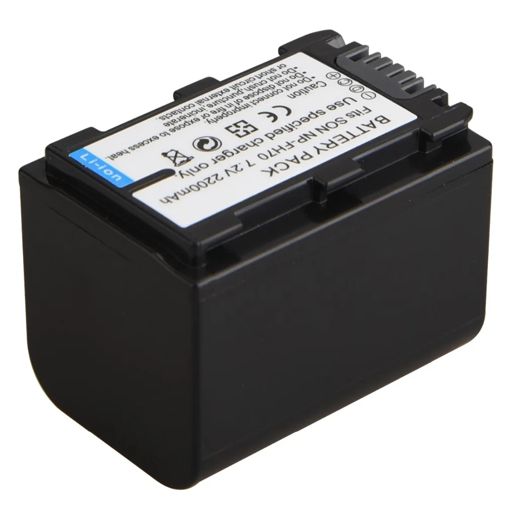 Комплект из 2 предметов 2200 мА/ч, NP-FH70 Камера Батарея+ USB Зарядное устройство для sony NP-FH30 NP-FH40 NP-FH60 NP-FH50 NP-FH70 HDR-CX110, CX150 HDR-SR HDR-XR
