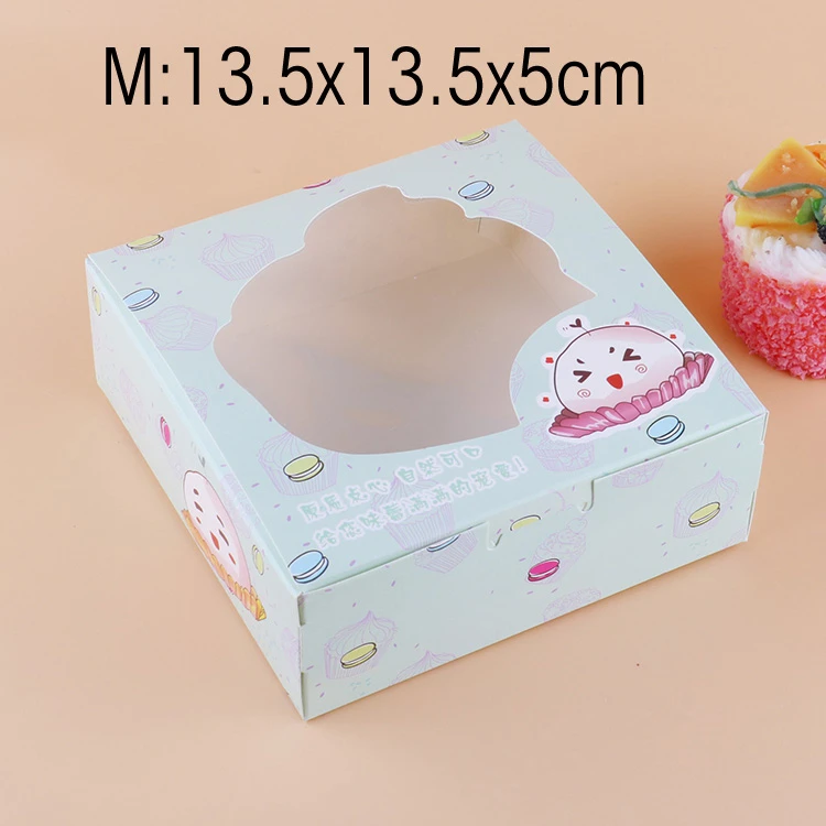 12 PCS Paper Gift Box With Window Dafu Cake Cookies Candy Wedding Birthday Boxes Favors Cardboard Present Packaging | Дом и сад