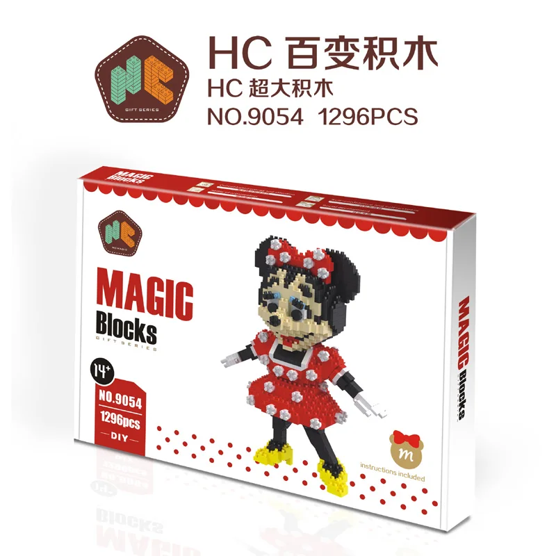 HC магические блоки Минни DIY Строительные кирпичи милый мультфильм аукциона фигурки Микки Модель Детские игрушки аниме Juguetes подарки для девочек 9050