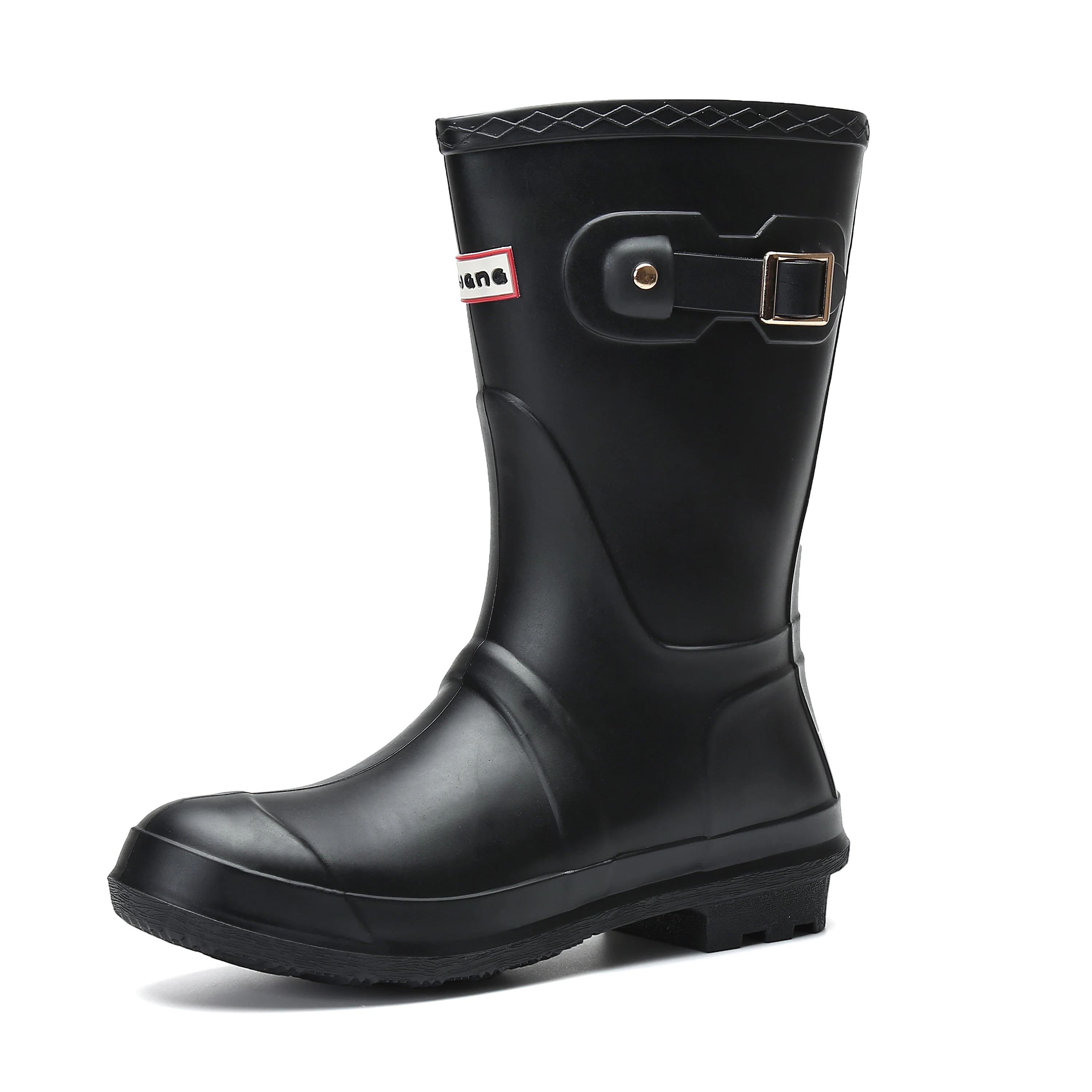 Осенняя резиновая обувь женские непромокаемые ботинки из ПВХ водонепроницаемая