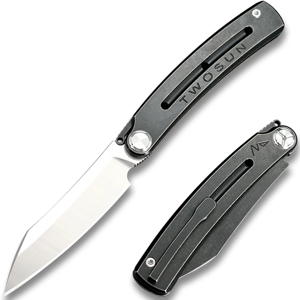 TWOSUN M390 карманный складной нож Походный нож охотничий нож Походный нож инструмент для выживания на открытом воздухе EDC SLIP JOINT titanium TS130