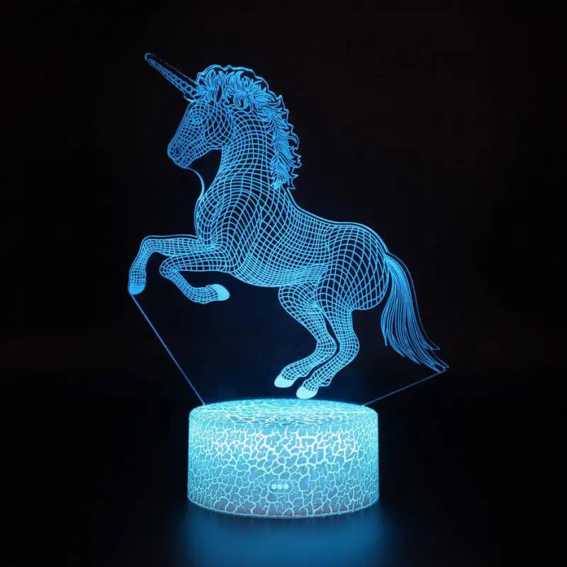 Лошадь Новинка Usb Led 3D лампа Детская комната украшения 3D ночник 7 цветов Изменение 3d светильники - Испускаемый цвет: A