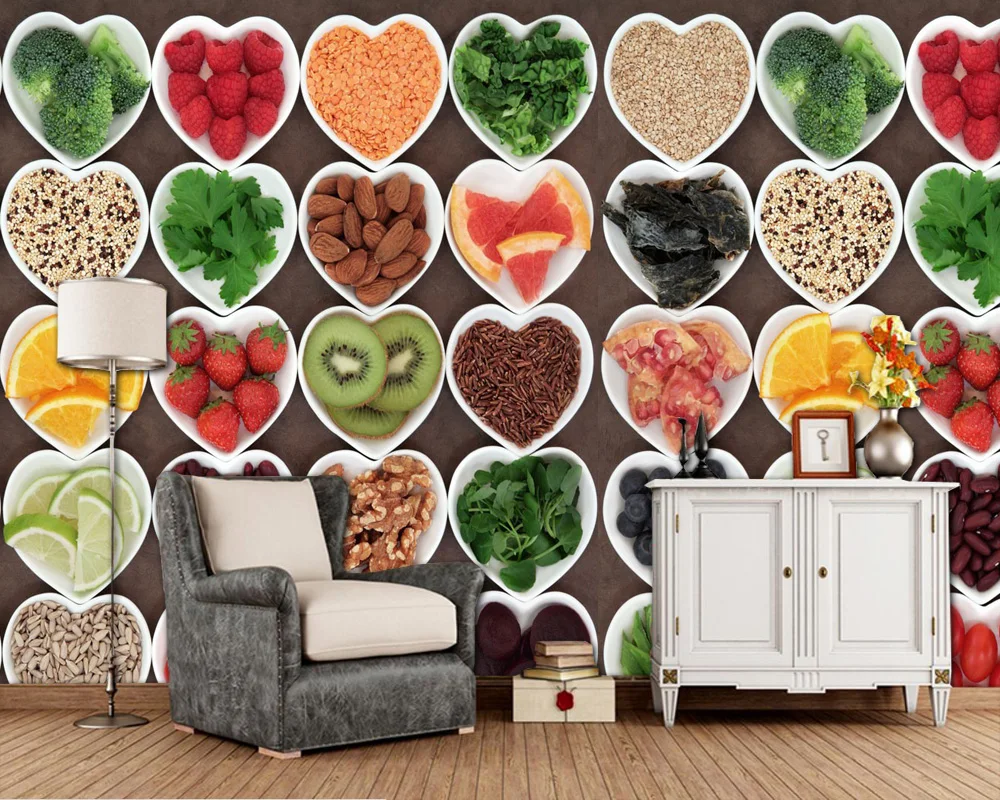 Настенные обои на заказ для кухни тарелка с едой ресторана кафе фон домашнего