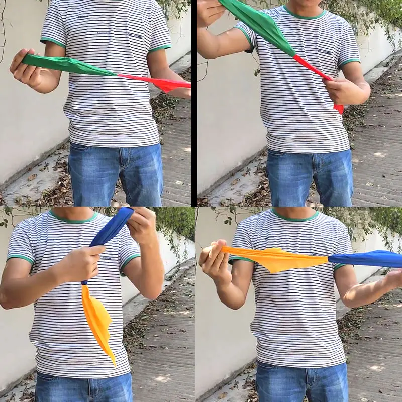 

2020 New 5pcs Funny Magic Props Color Change Silk Towel Trick Toys Magic Tools