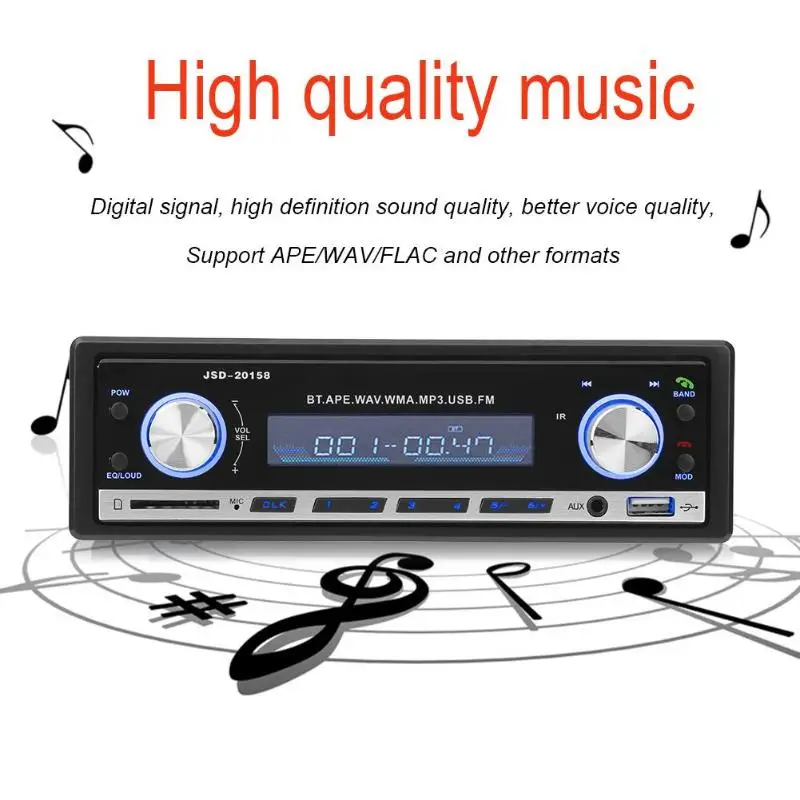 Автомобильный Радио стерео плеер Bluetooth телефон AUX IN MP3 FM/USB/1 Din/пульт