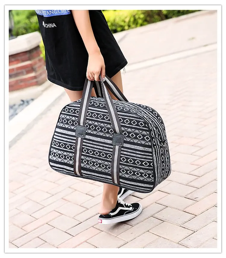 Wobag модная Женская дорожная сумка, сумка для хранения, складная дорожная сумка в цветную полоску, дорожная сумка на короткое расстояние, Мужская большая ВМЕСТИТЕЛЬНОСТЬ