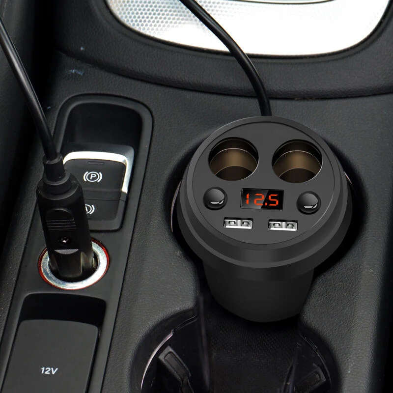 Автомобильное зарядное устройство с двумя USB адаптерами 2 прикуривателями для Ford