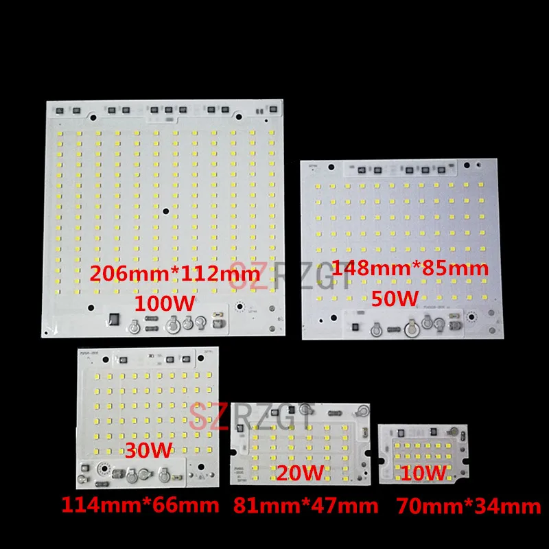 5 шт. светодиодный 2835 SMD белый Чип 10 Вт 20 30 50 100 В переменного тока с умным чипом IC