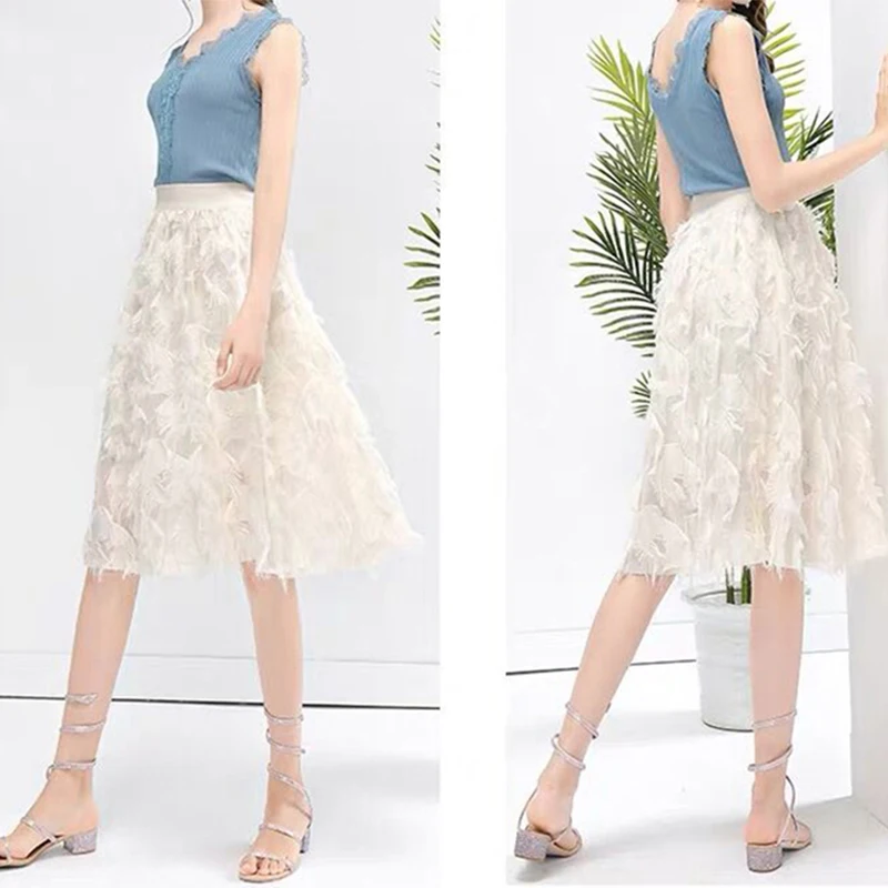 Новая модная Юбка миди для женщин и взрослых фатиновая юбка с эластичной высокой