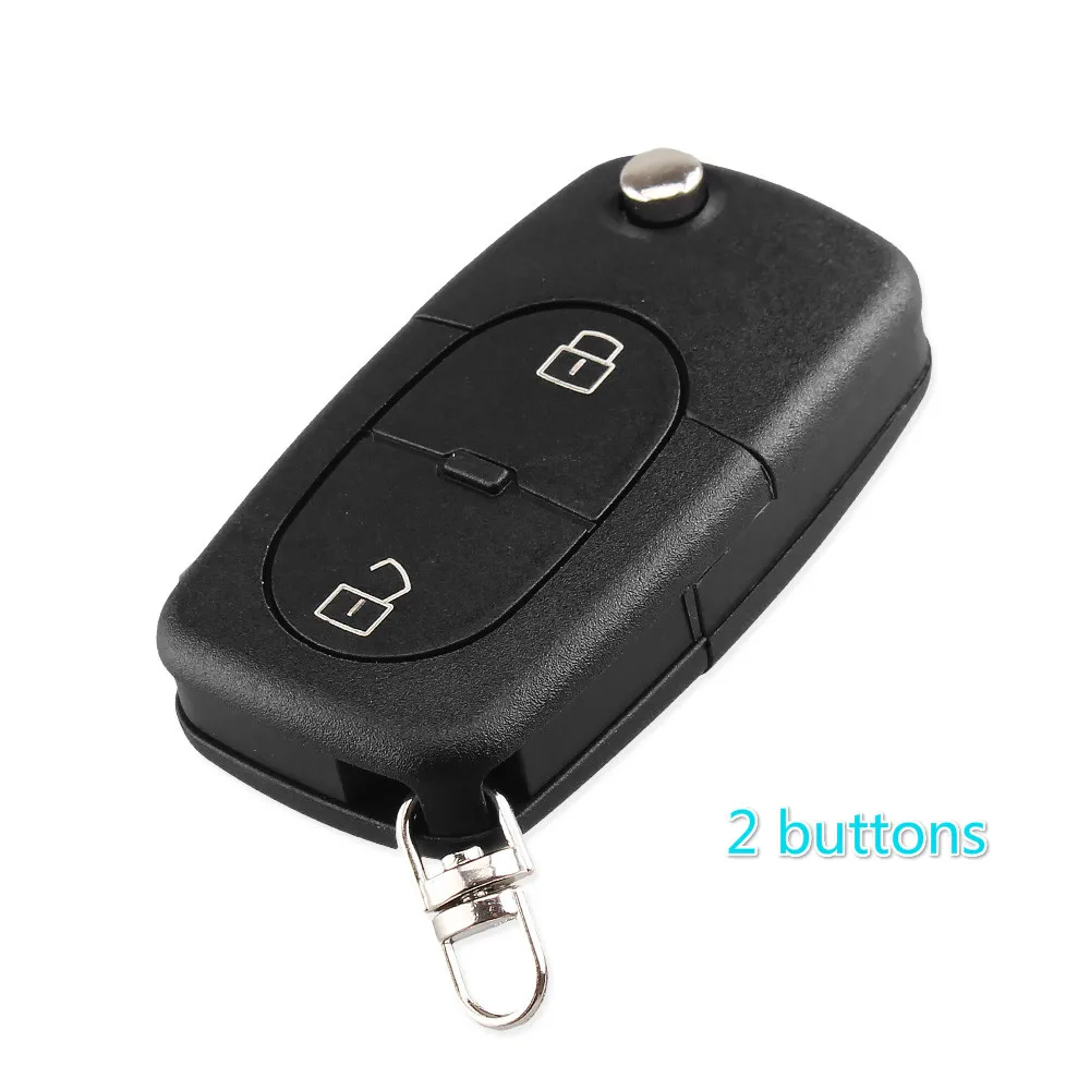 2 Кнопки KEYYOU флип-ФОБ автомобиль дистанционного ключа оболочки корпуса для VW Volkswagen Passat, jetta, GOLF Beetle 2/3/4 пуговицы подходит CR1616 - Количество кнопок: 2 Кнопки