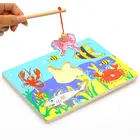 Новая Милая деревянная магнитная игра в рыбалку и детская игрушка настольная игра-головоломка