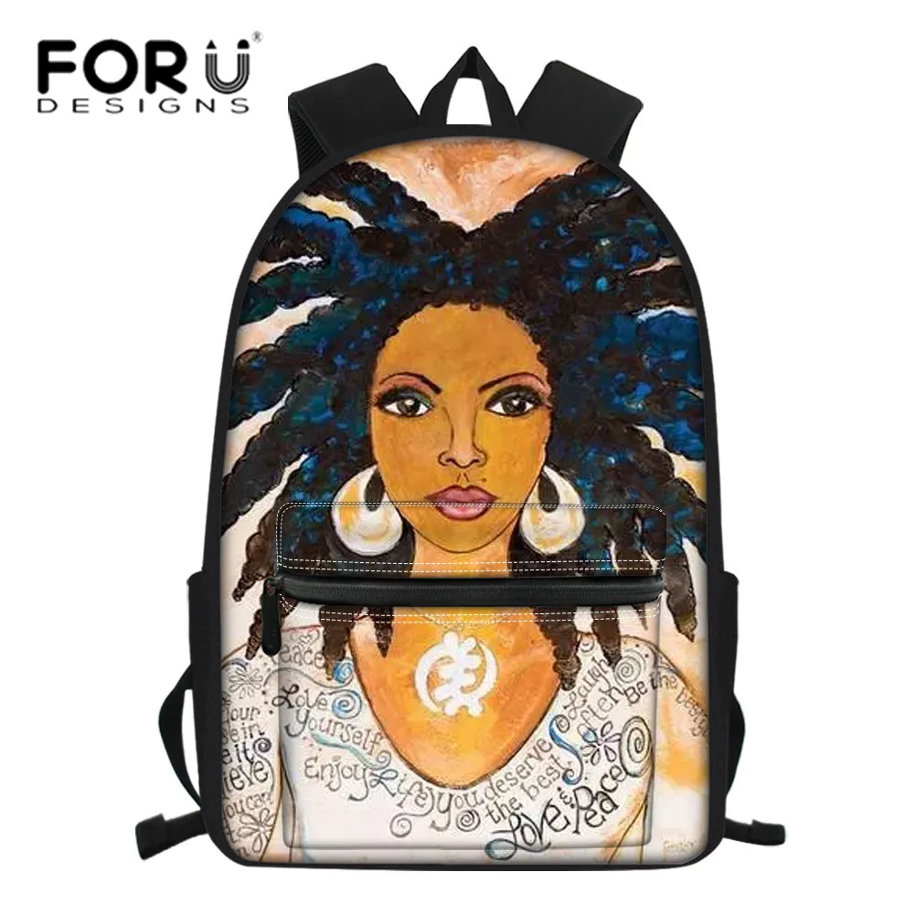 

Рюкзак для ноутбука FORUDESIGNS для детей, школьные ранцы черного цвета с художественным принтом для девочек-подростков, Детские портфели для кн...