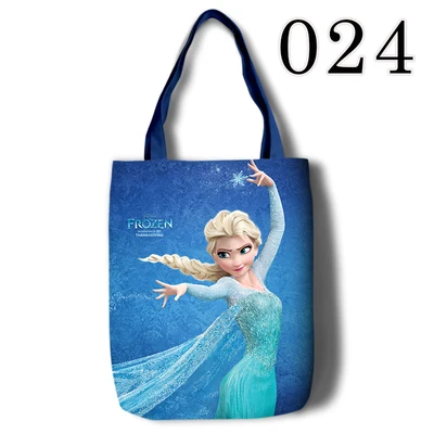 Disney мультфильм сумочка с принцессой Экологическая сумка шопинг Холодное сердце Эльза и Анна сумка тканевая через плечо сумка - Цвет: Флуоресцентный зеленый