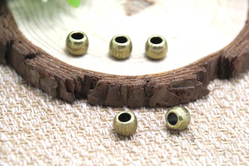 30 шт. бусины Античная бронзовая круглая металлическая бусина Подвески из бисера