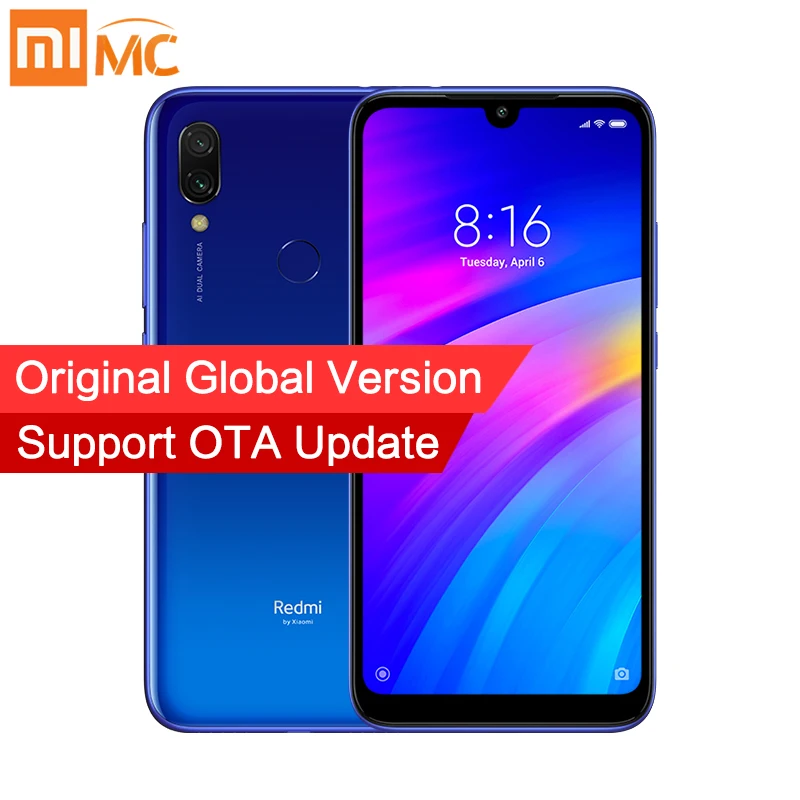 Глобальная версия оригинал Xiaomi Redmi 7 3 ГБ 32 Восьмиядерный процессор Snapdragon 632 12 МП