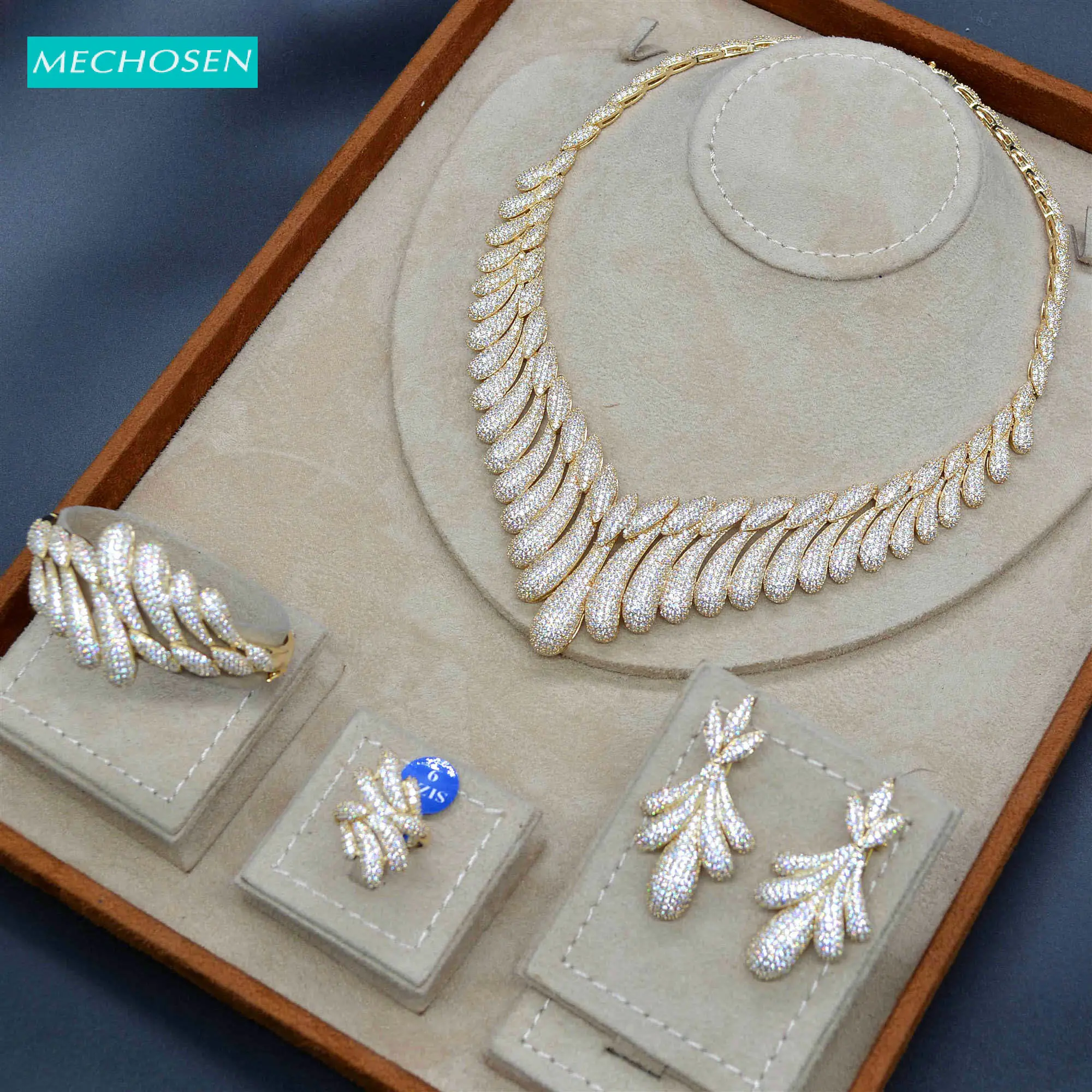 MECHOSEN великолепный роскошный набор Больших Ювелирных изделий с каплями воды