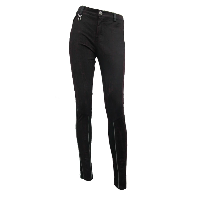 Модные женские брюки Devil в стиле стимпанк на Хэллоуин с прострочкой рок черные