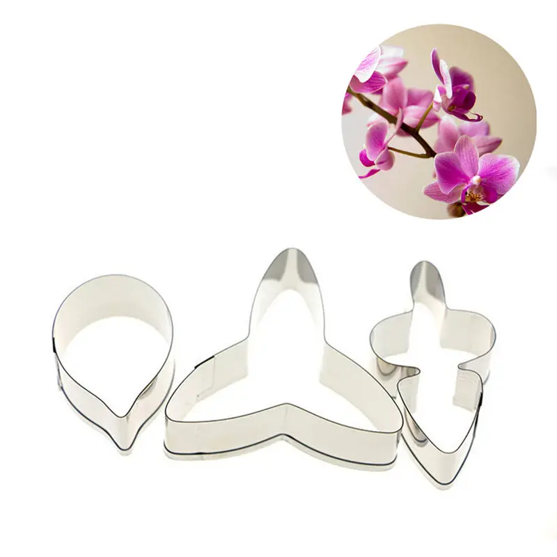 Комплект из 3 предметов Бабочка лепесток орхидеи резаки для цветов набор выпечки