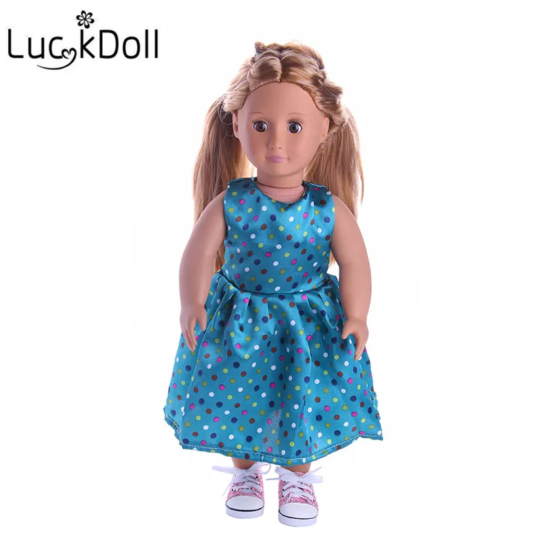 LUCKDOLL новое платье подходит для 18 дюймов Американский 43 см детская кукла одежда