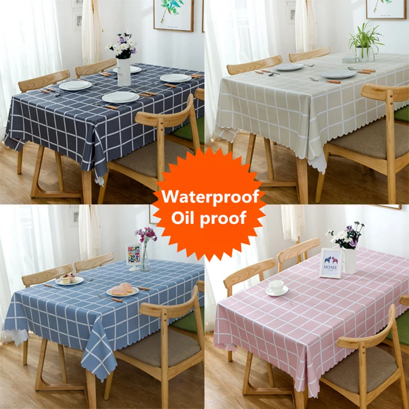 Простая Водонепроницаемая скатерть с принтом в черную полоску маслостойкая